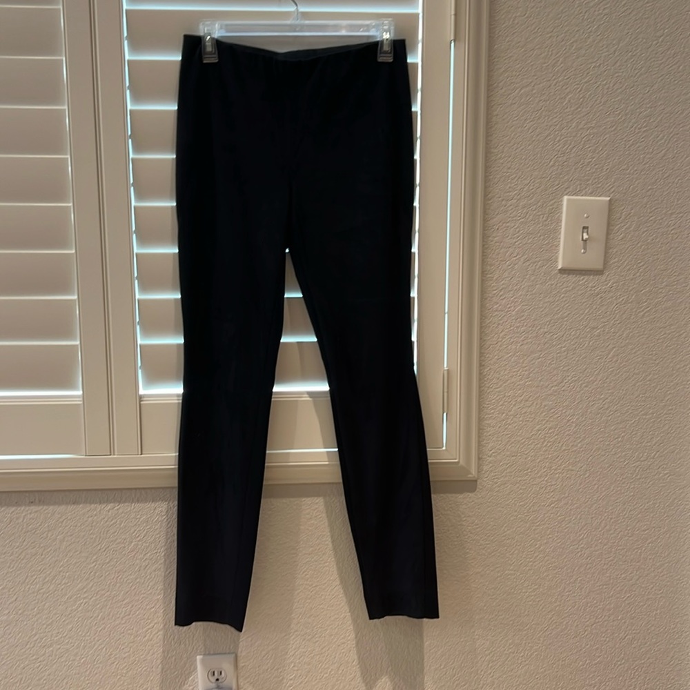 Etcetera faux suede navy blue pants with elastic waist